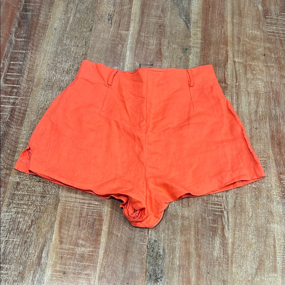 Vintage BASCO (Barney’s) Women’s High-Waist Coral Linen-Blend Shorts